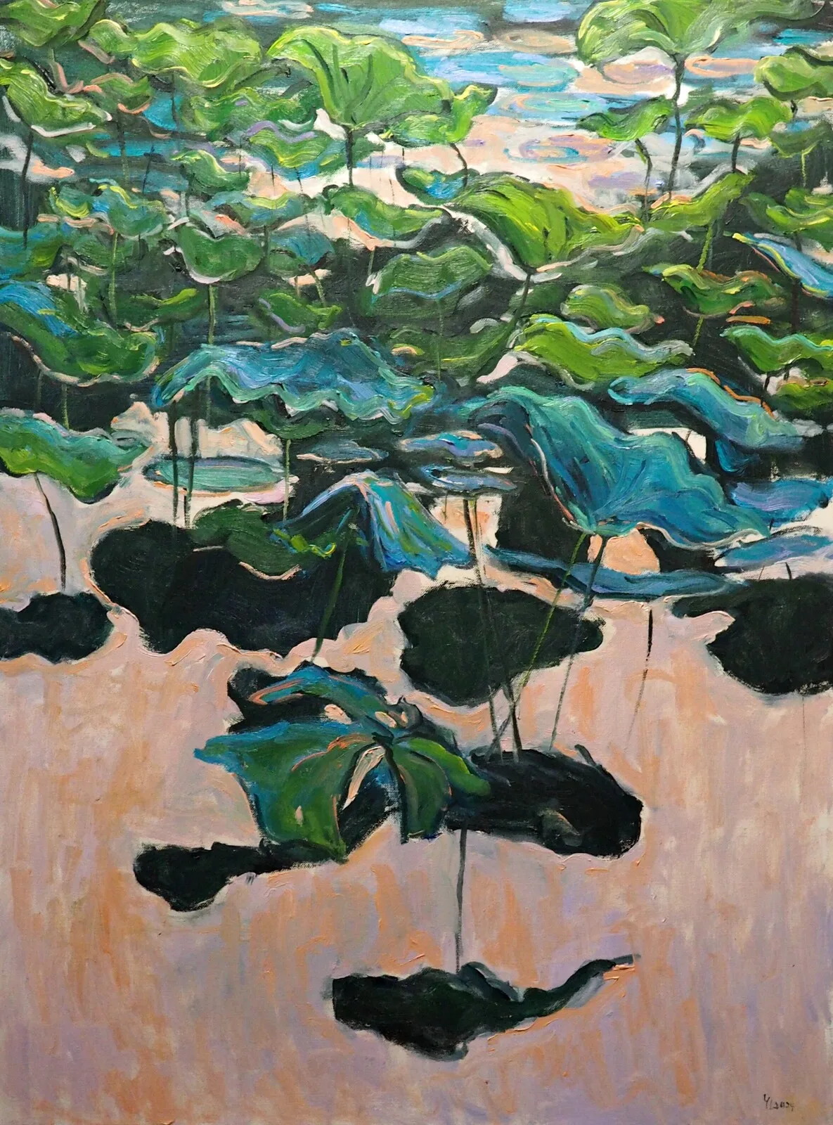 Oljemålning Lotus blad av Yuanyuan Liu