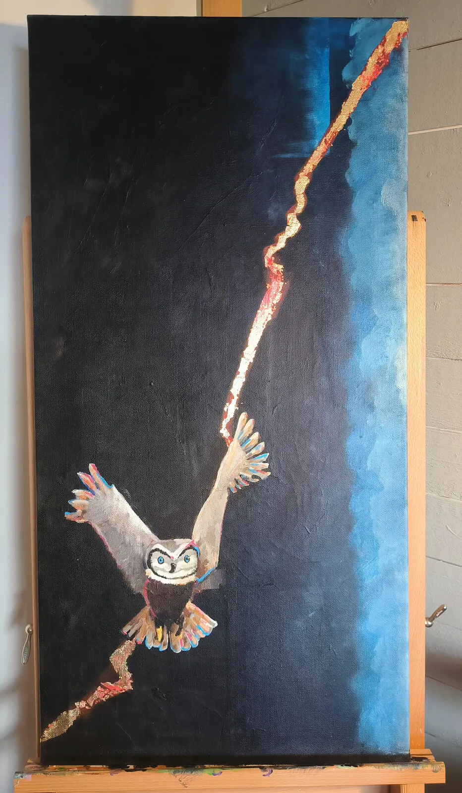 Akrylmålning Lightning crashes av Veronica Forssling