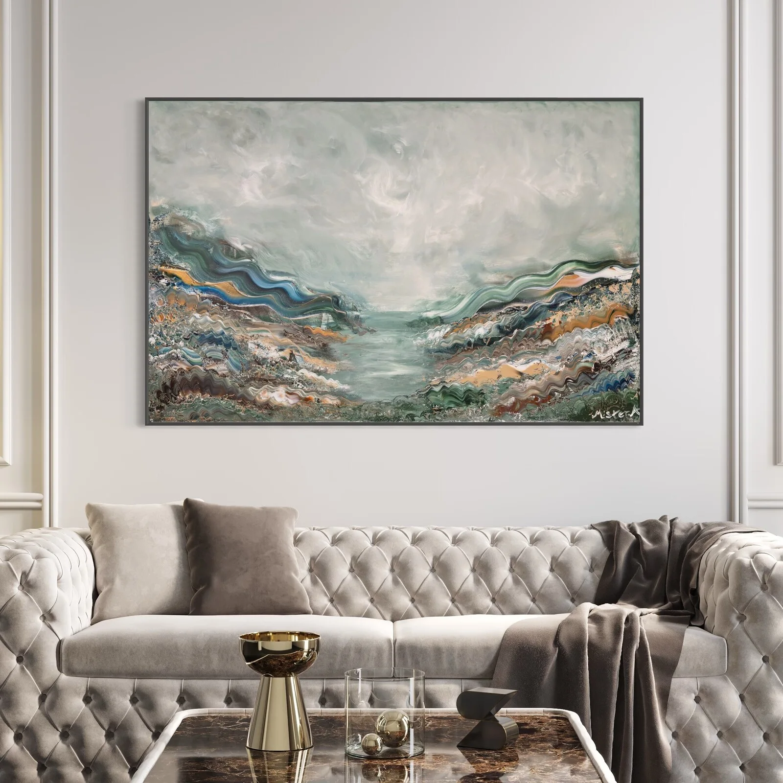 Green valley - Grön abstrakt tavla av Artbymiss.j