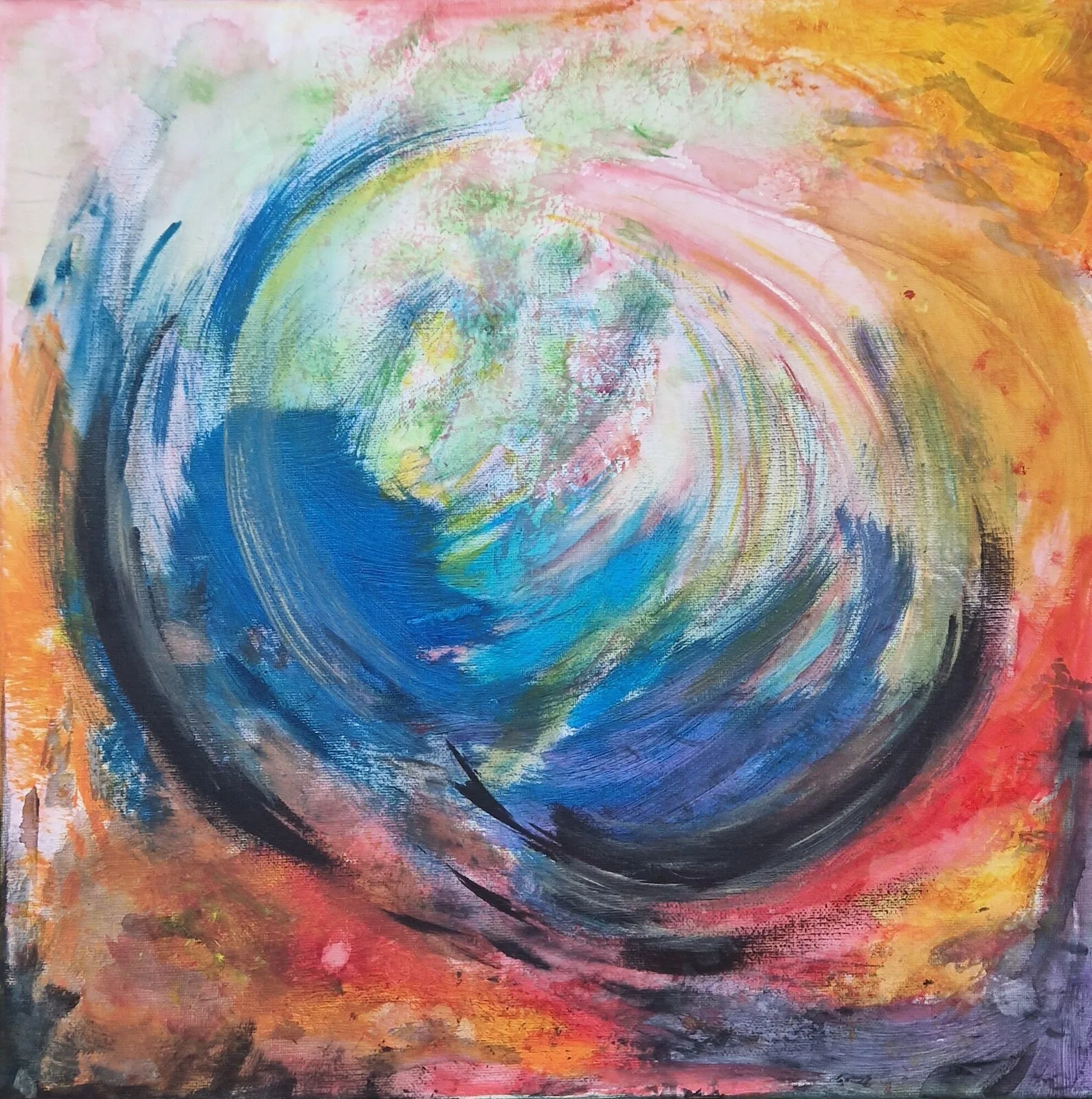 Akrylmålning Implosion av Amanda Karlsson