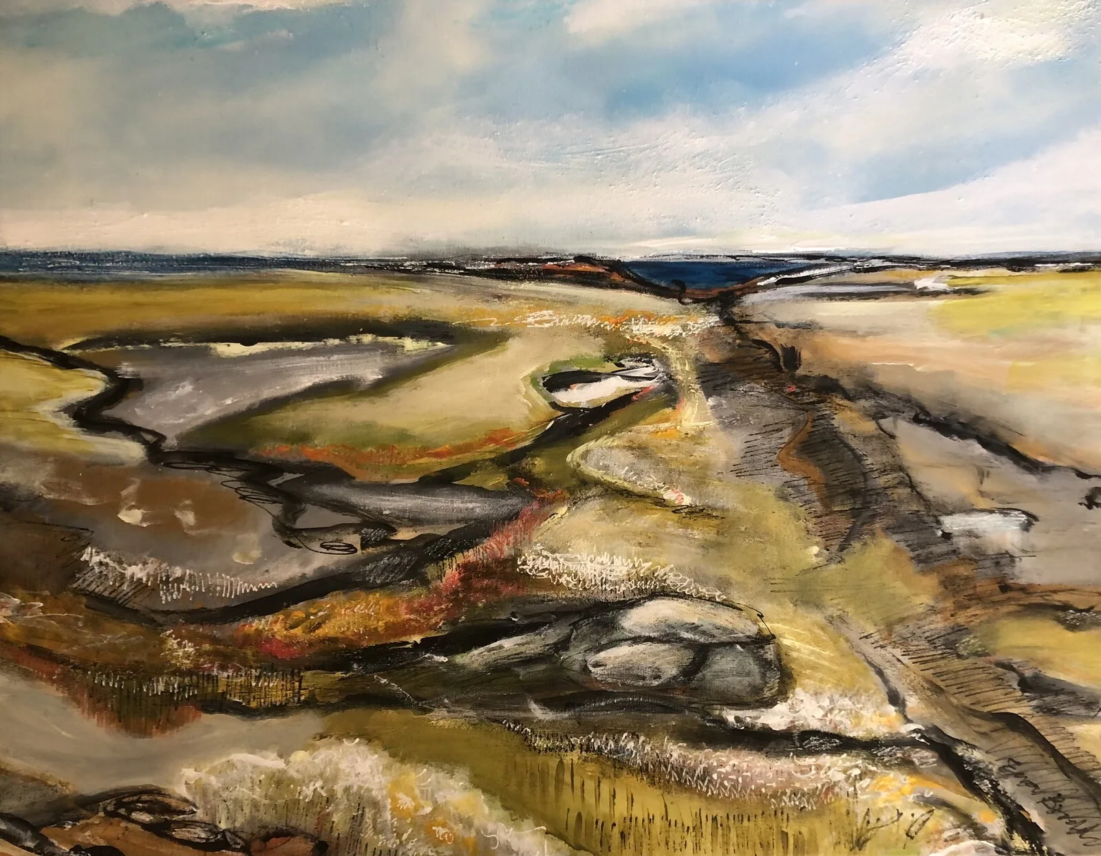 Akrylmålning Längtan av Ewa Brodd