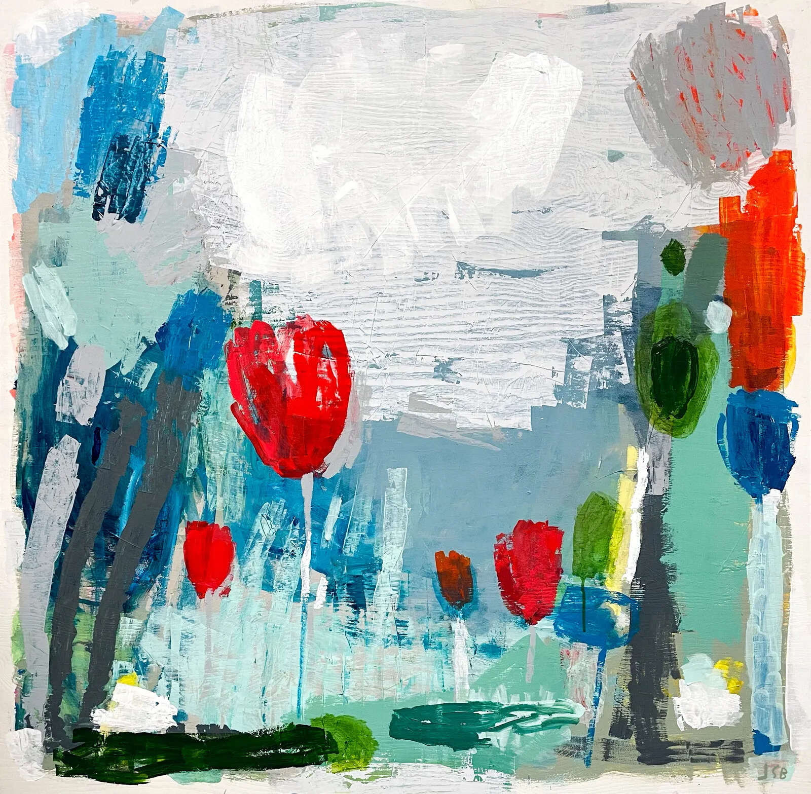 Akrylmålning Winterflower av Jenny Svenberg