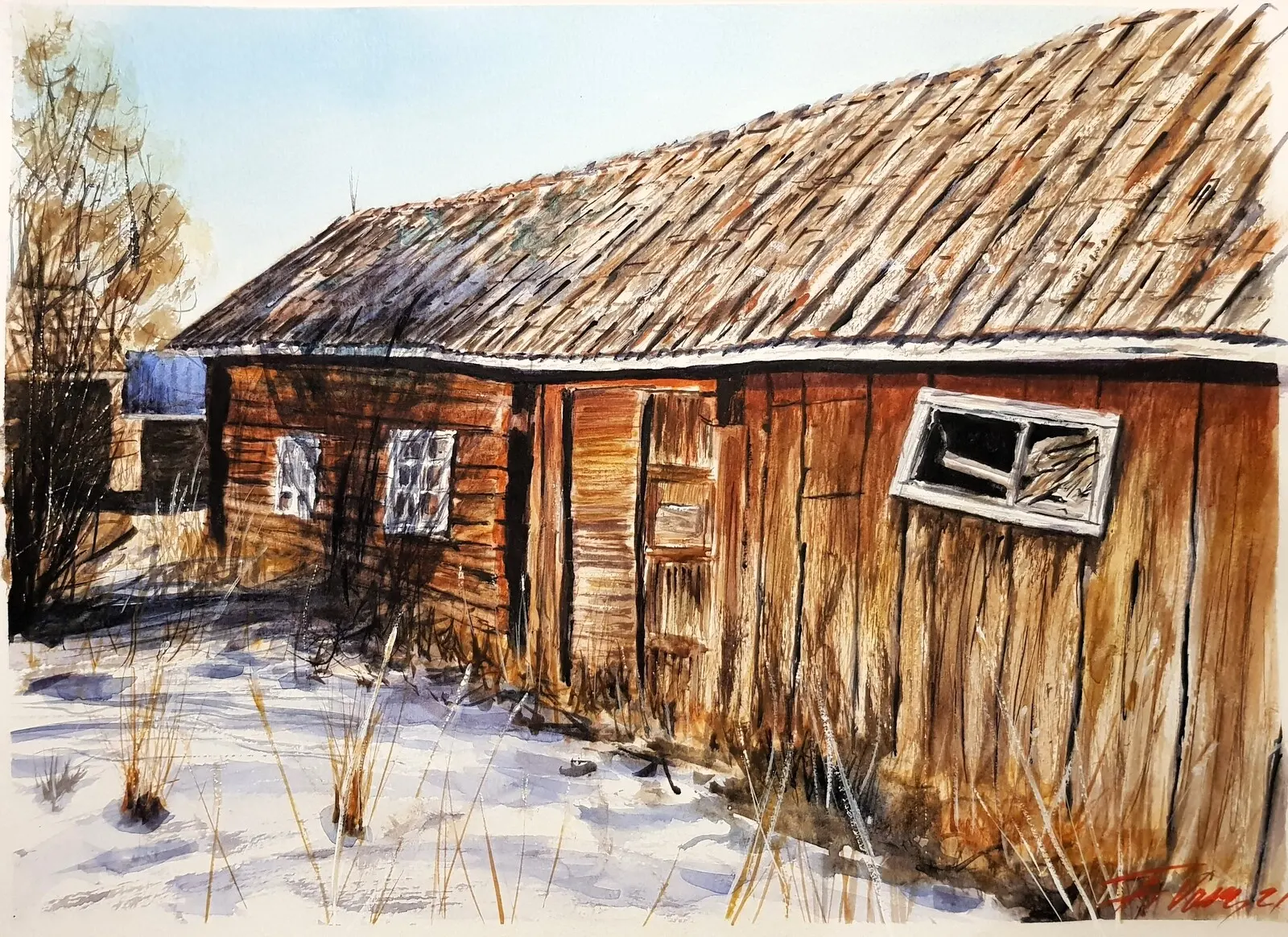 Akvarell Frånvaro av Frank Varg Thorbjörnsson