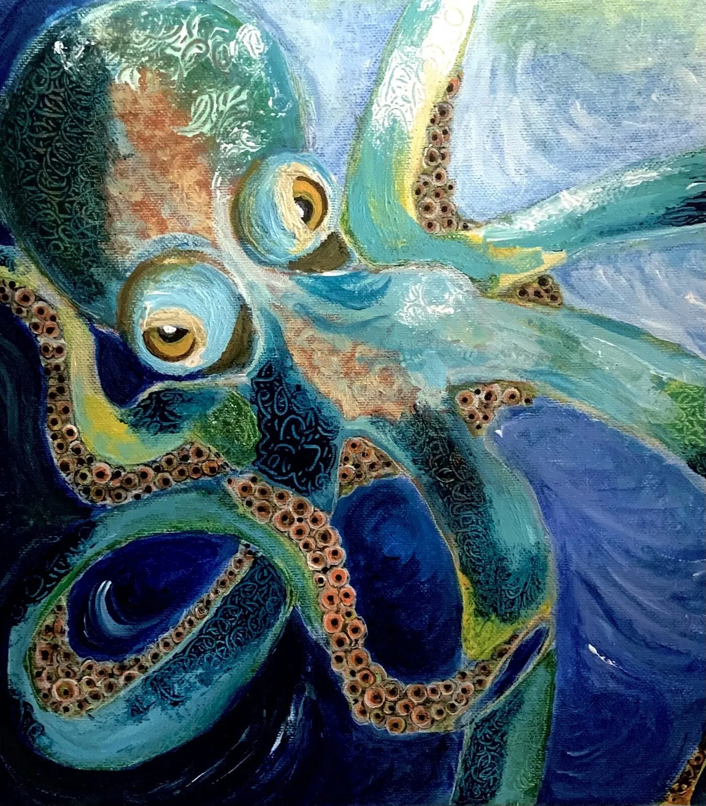 Akrylmålning Havsprofil av Sirpa Heed Franti