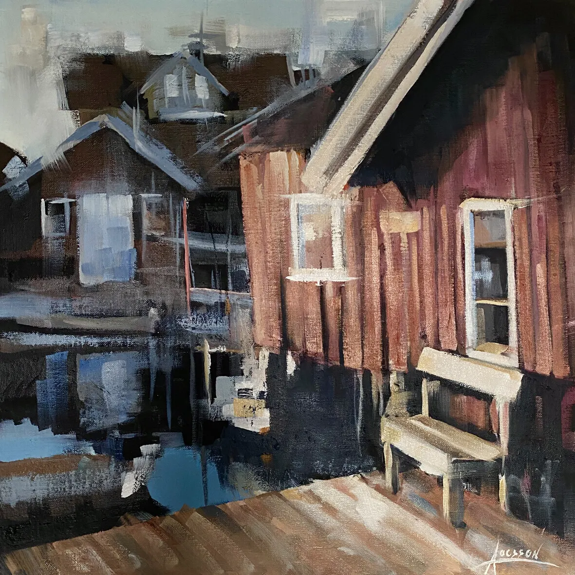 Oljemålning Tjörn av Anders Olsson