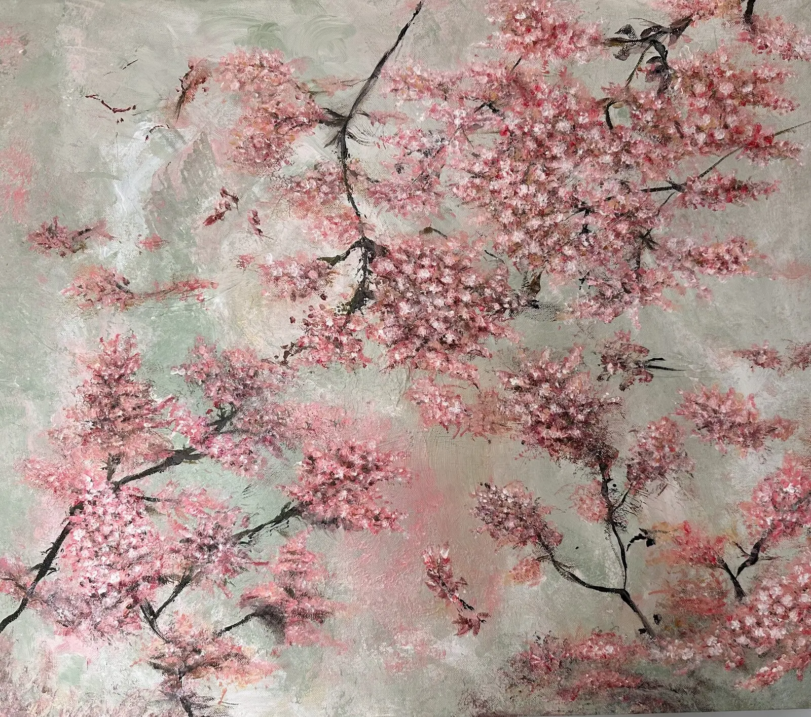 Akrylmålning Cherry blossom av Madelene Löfholm
