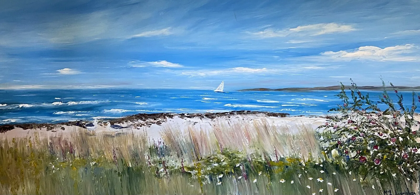 Akrylmålning Sommar i Roslagen av Marie-Louise Ljungberg