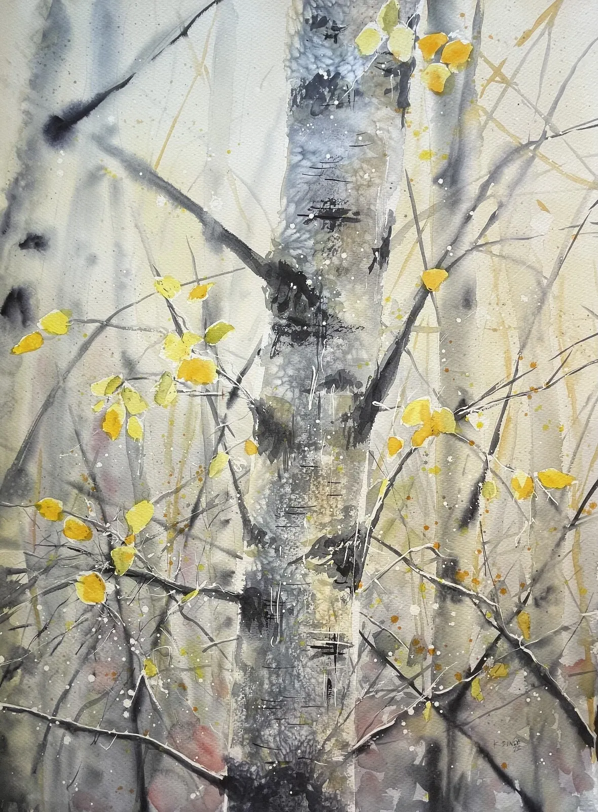 Akvarell Höstkänning av Kristina Dunér