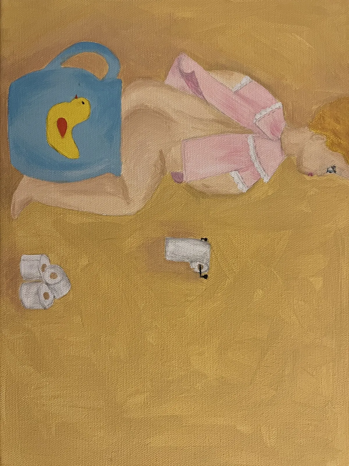 Akrylmålning På pottan av Sofie Levin