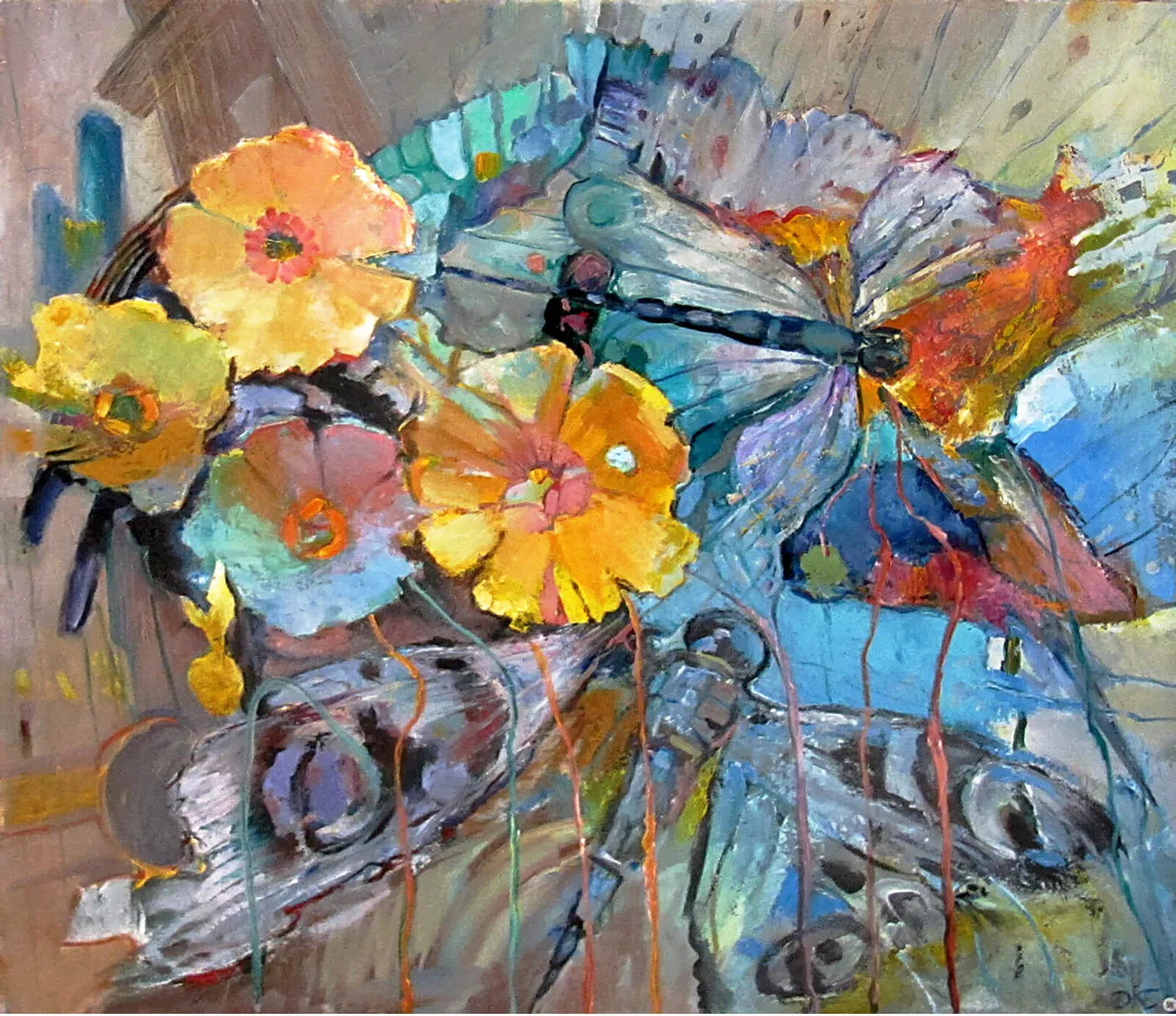 Oljemålning FLORA OCH FAUNA av Dimitri Zukov