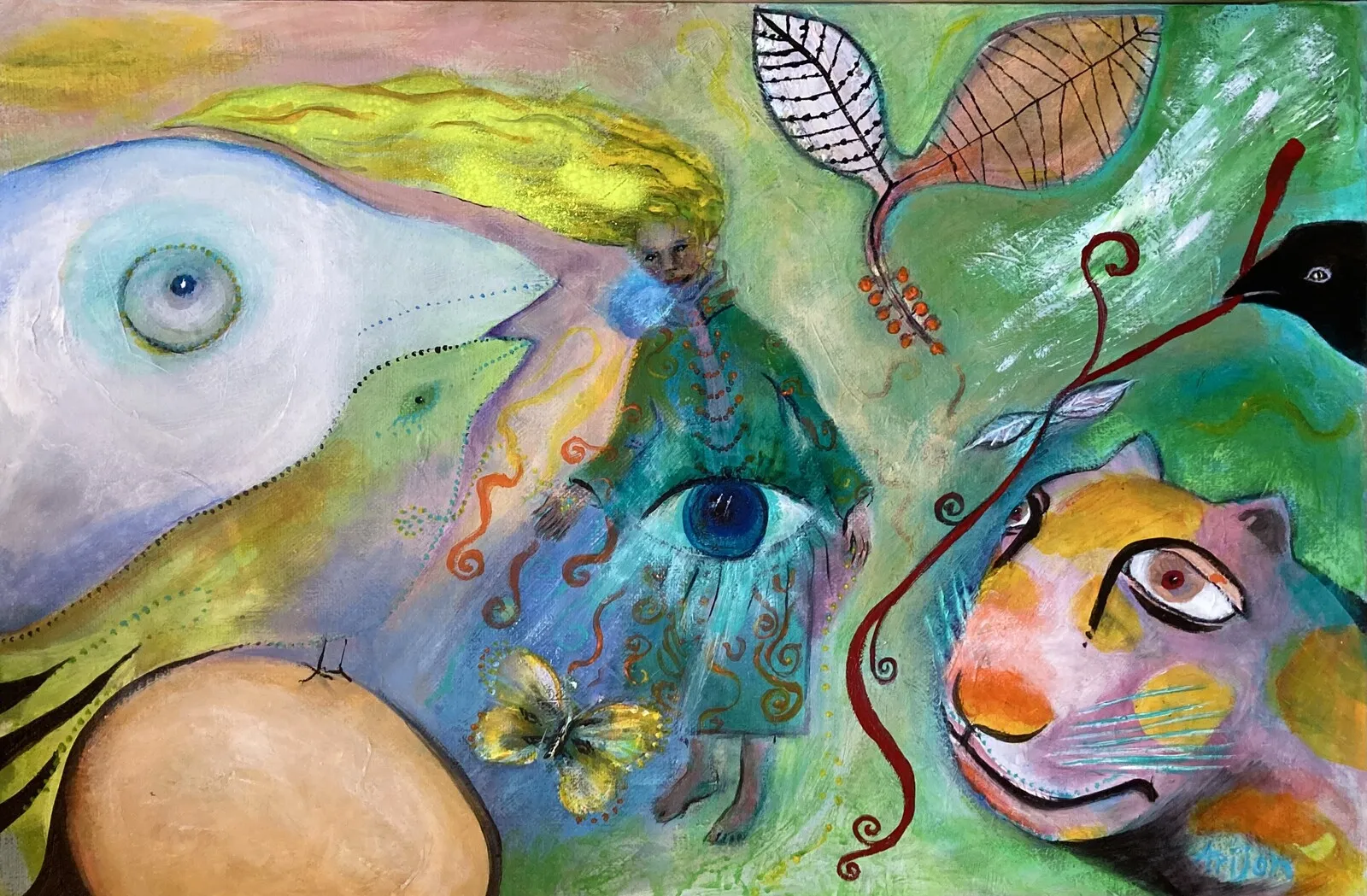 Akrylmålning Kontakt av Arijon Aronsson