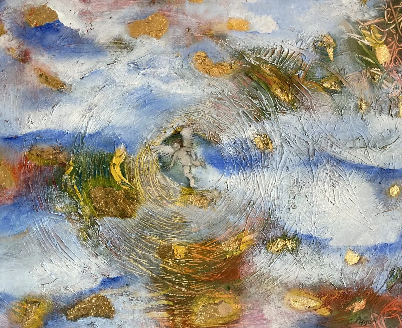 Akrylmålning Kaosängel av Arijon Aronsson