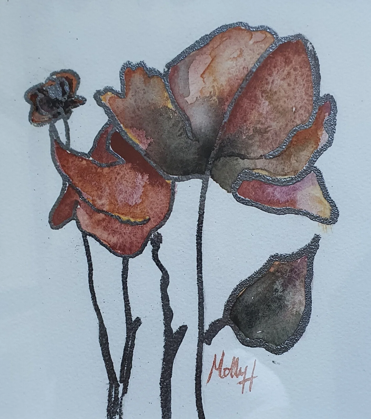 Vallmo inkl ram av Molly, Monika Hellgren