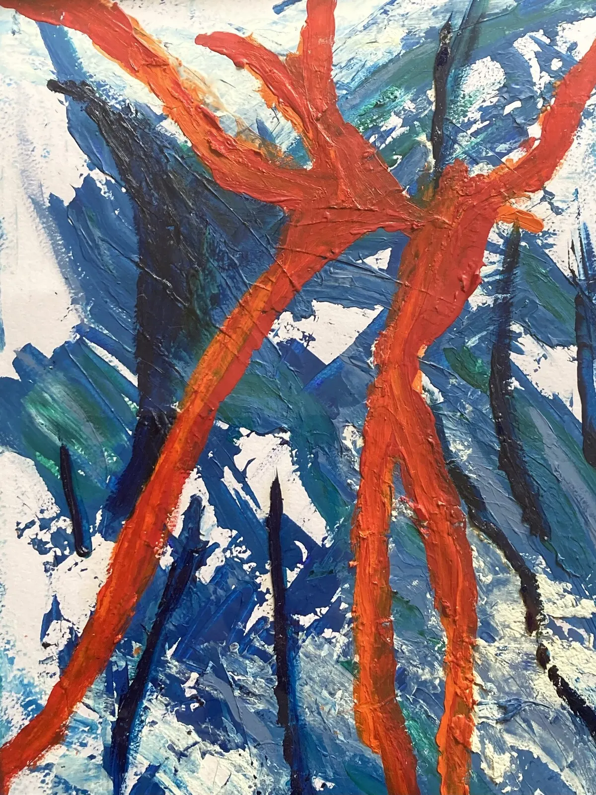 Akrylmålning Together again av Elise Vakepea