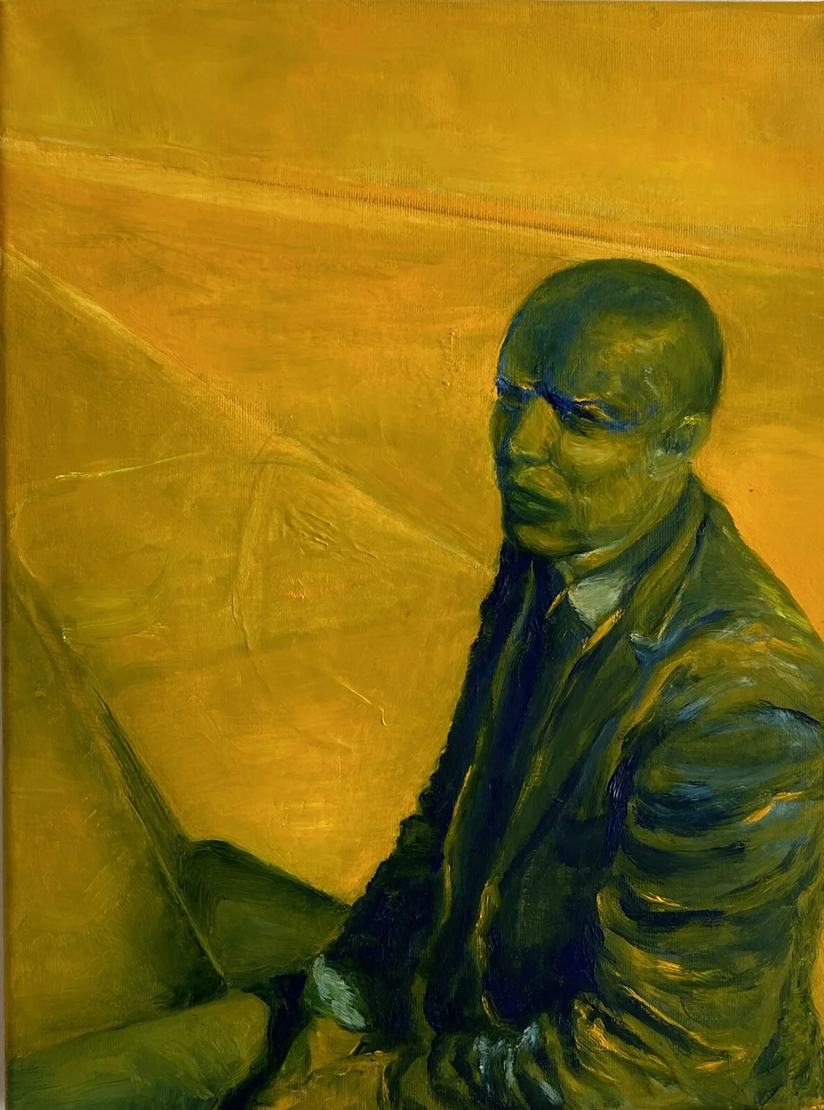 Oljemålning Man in blue av Maja Sundström