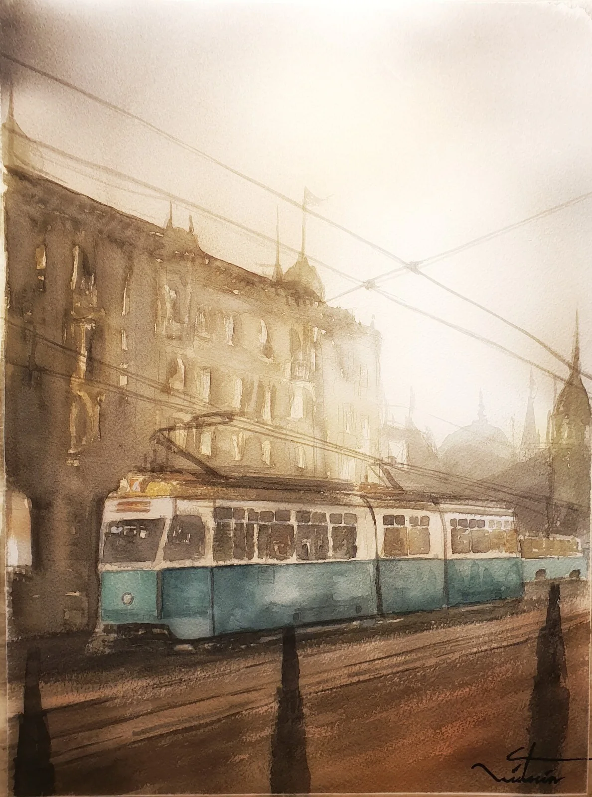 Akvarell av Joakim Wictorin