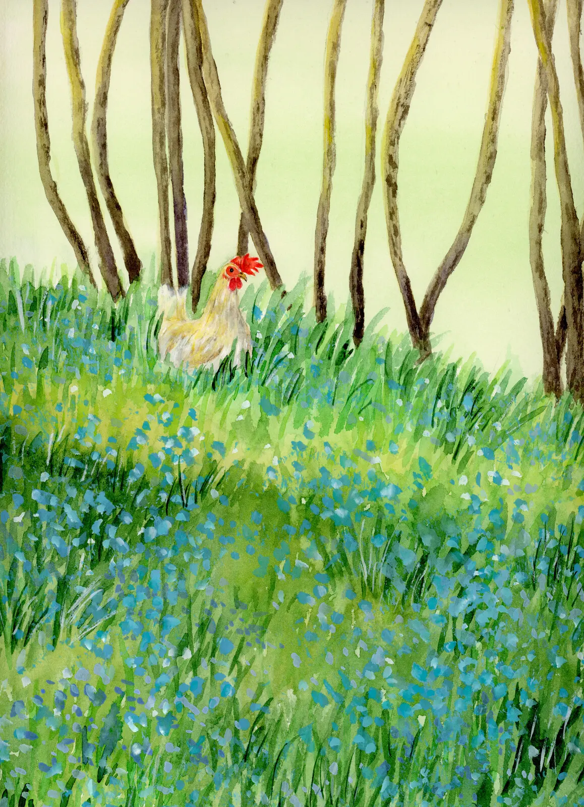 Akvarell På landet av Weiwei Fang