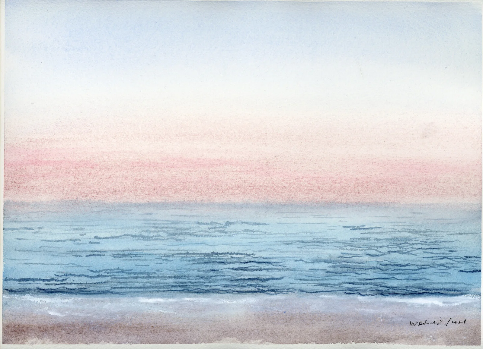 Akvarell The sea in my memory av Weiwei Fang