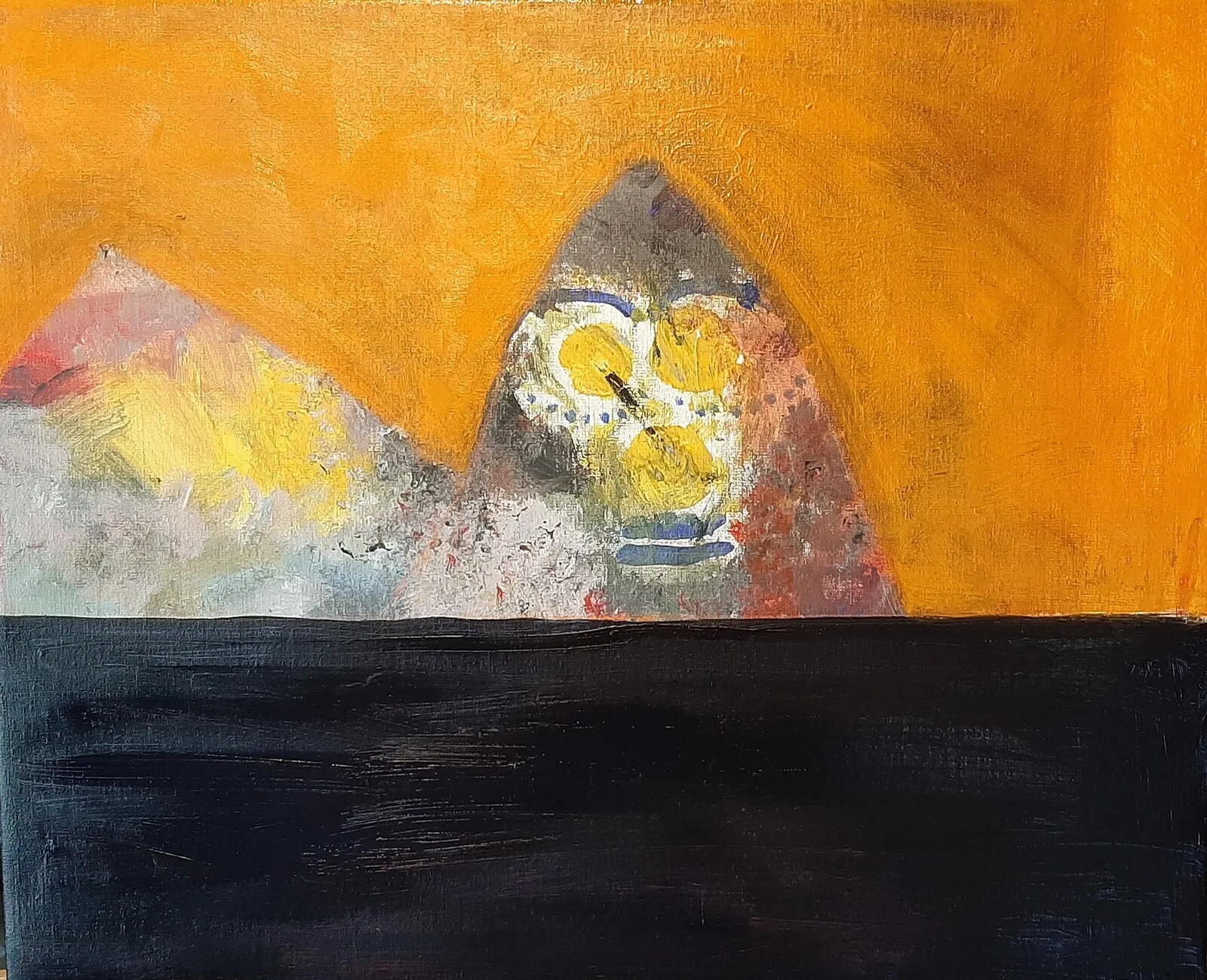 Akrylmålning Segel i antågande av Björn Schölander