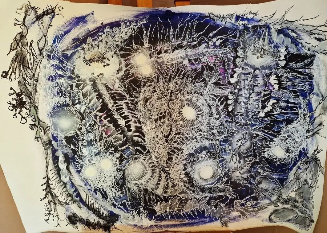 Akrylmålning Chaos, organized. av Louize From