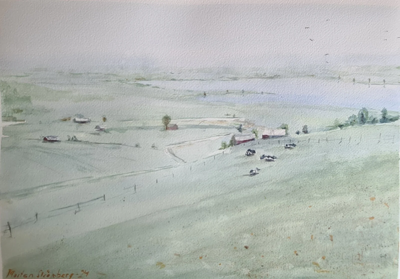 Akvarell Landskap av Mårten Strömberg