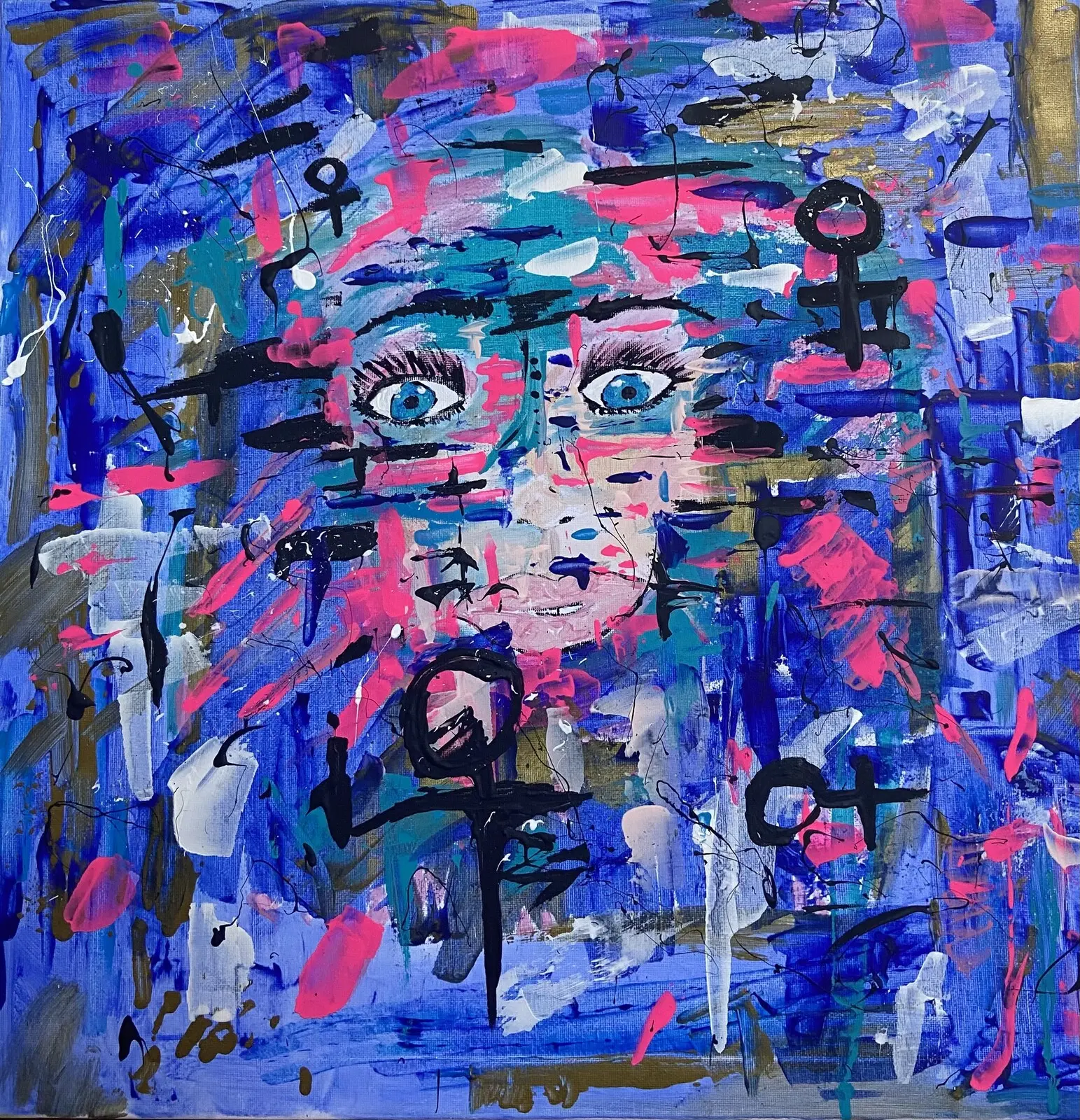 Akrylmålning Born to stand out, not to fit in av Jasmine Herhold