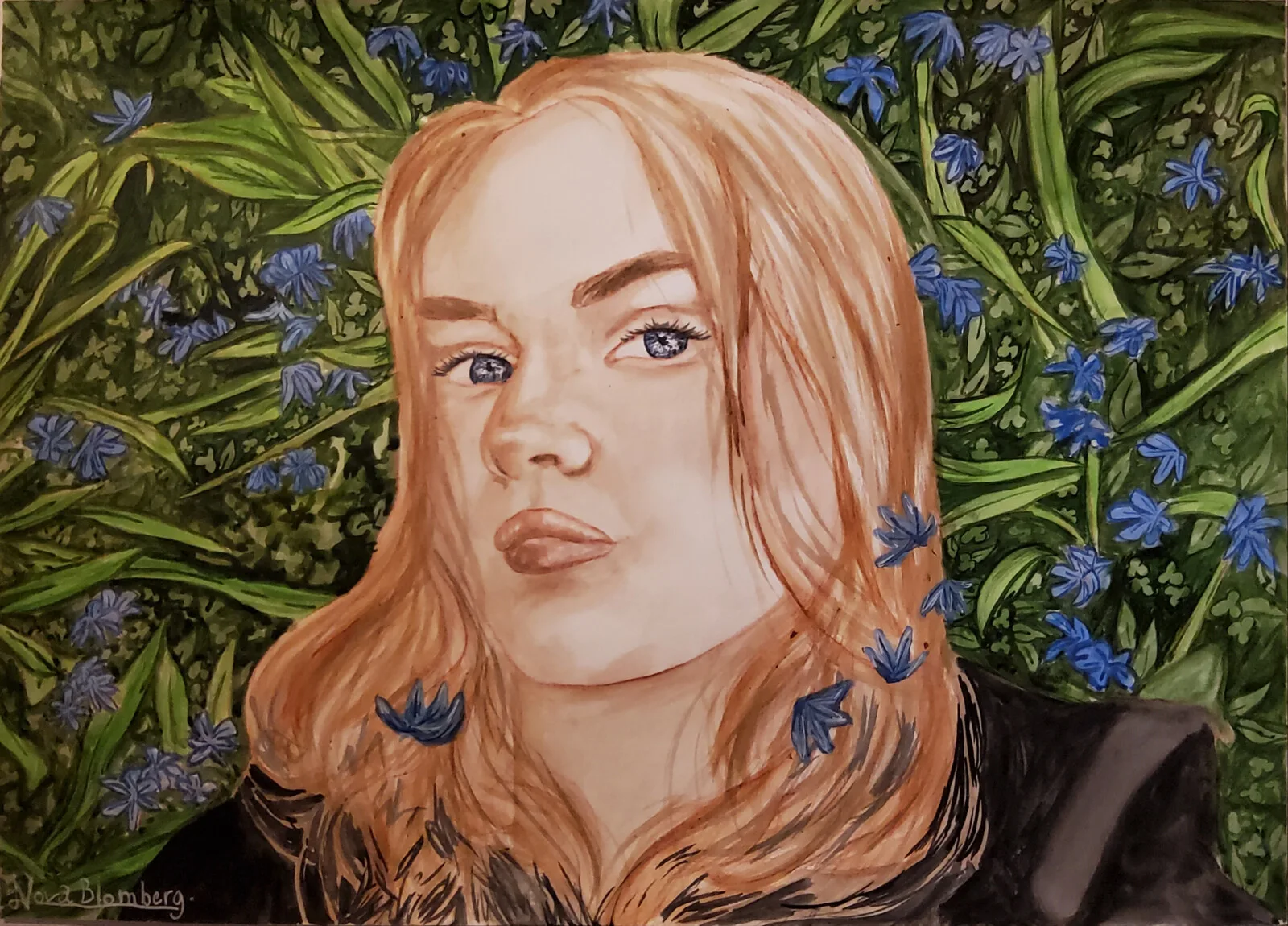 Akvarell Akvarell skiss "Juni" av Nova Blomberg