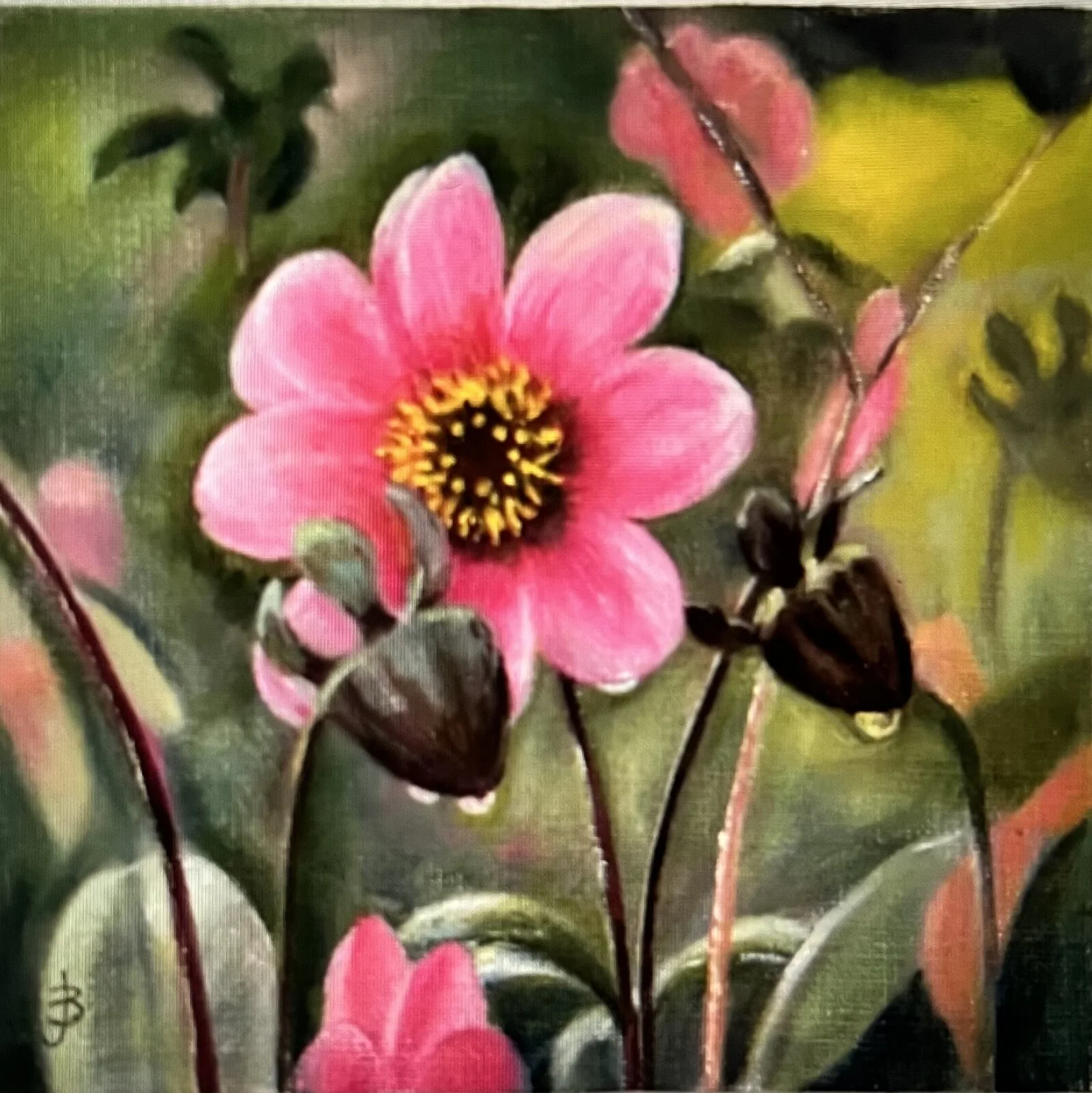 Oljemålning Dagg av Britt-Marie Johansson