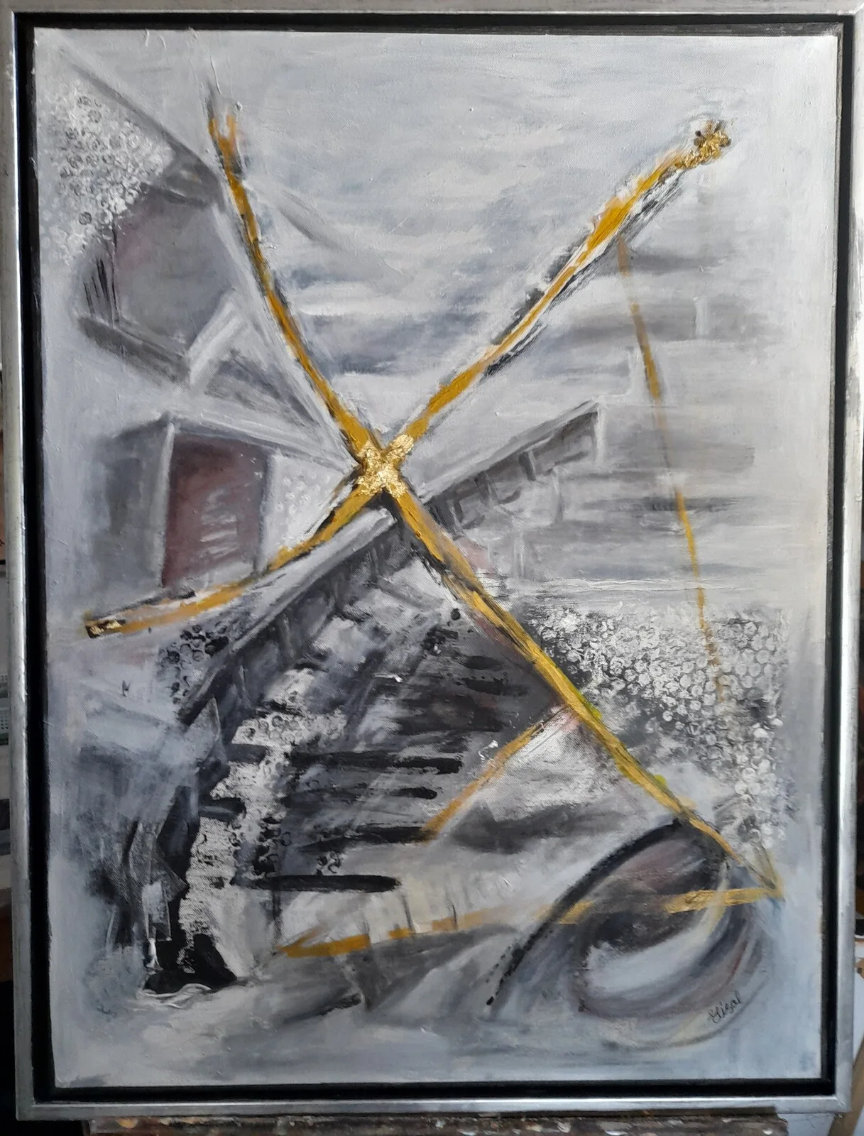 Akrylmålning Knutpunkt av Elisabeth Salomonsson