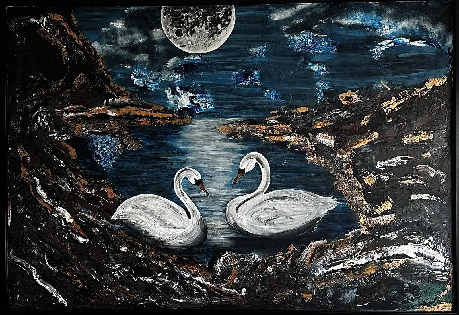 Akrylmålning Moonlight av Johanna Flocke