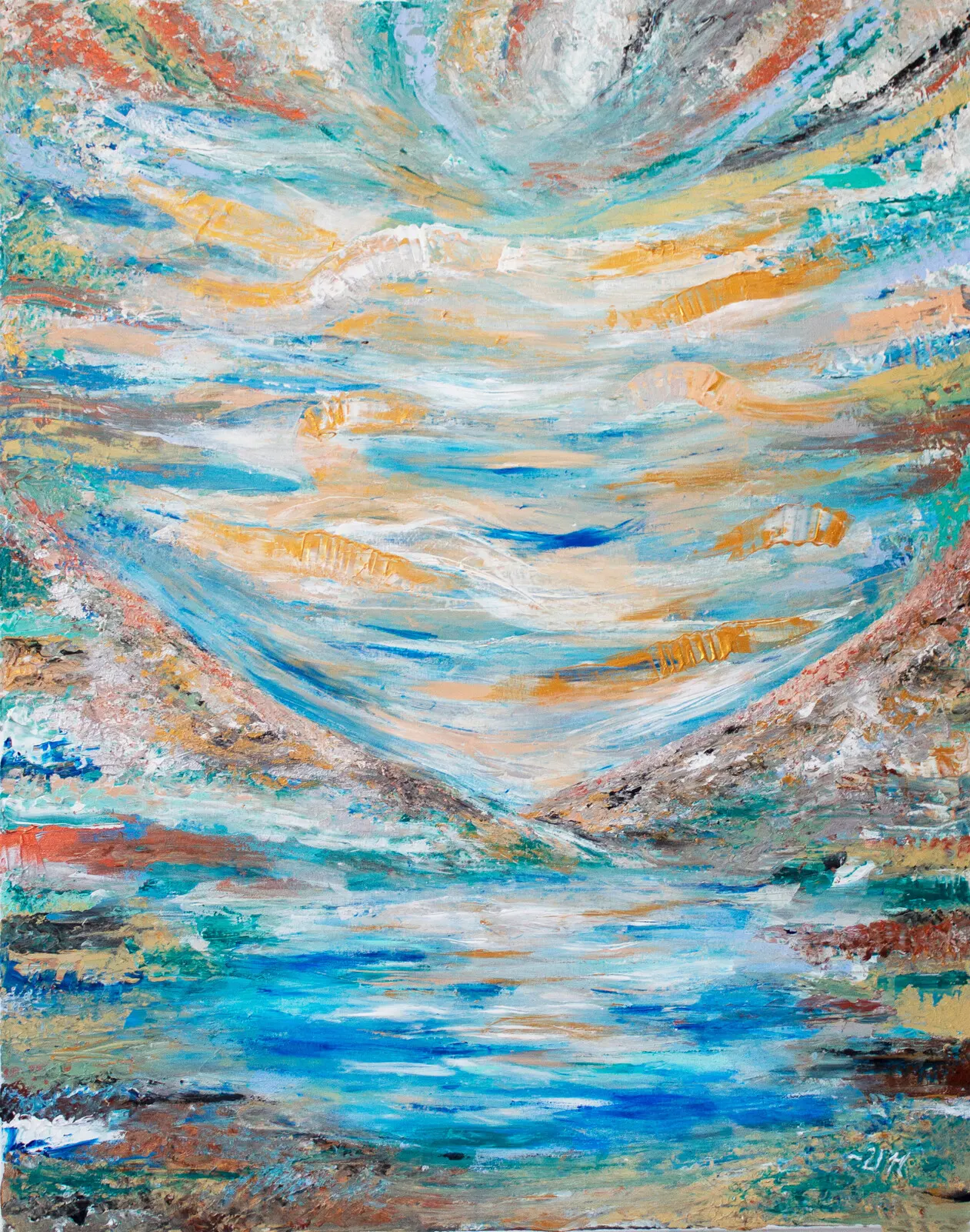 Akrylmålning Originalmålning, akryl på duk, 100 x 80 cm I´m in heaven" av Rebecka Lingmerth