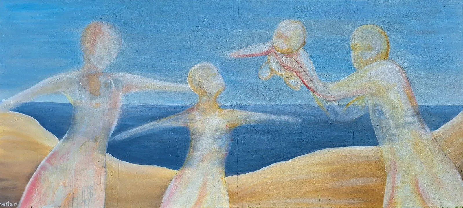 Akrylmålning Minnen vid havet av Carmita Hägneryd