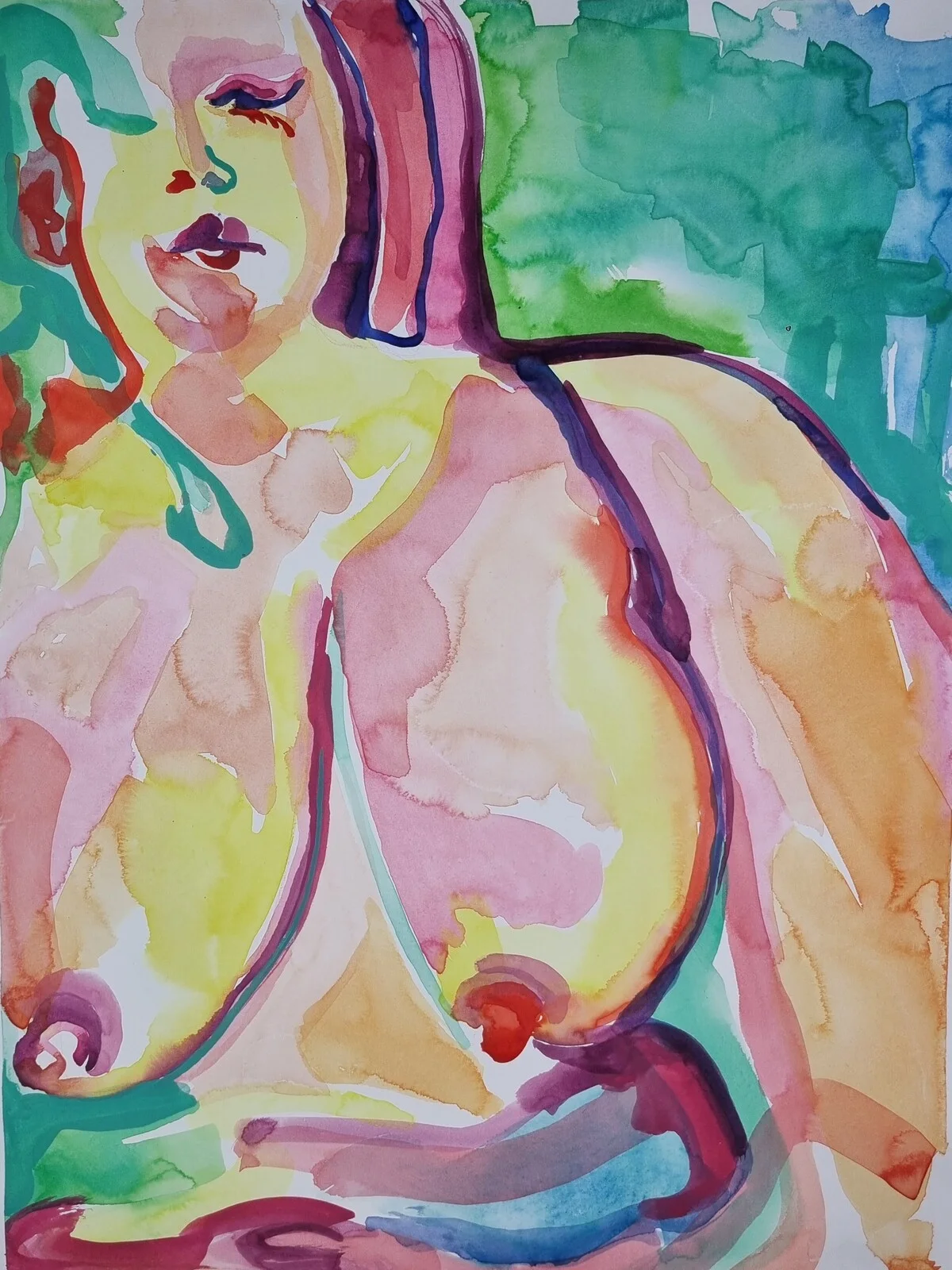 Akvarell Mervi av Raven Mogford