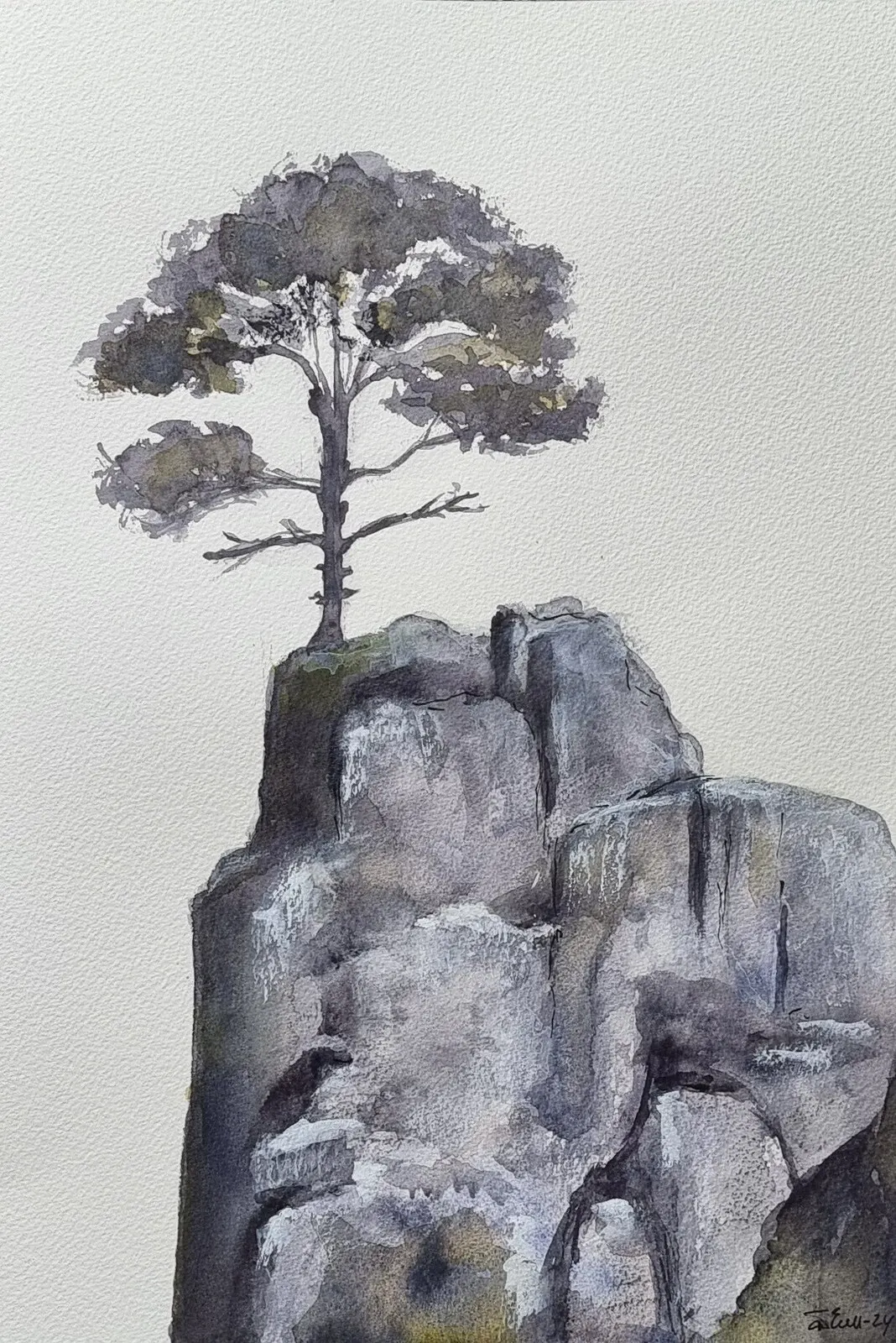 Akvarell Living on the edge... av Åsa Edlund