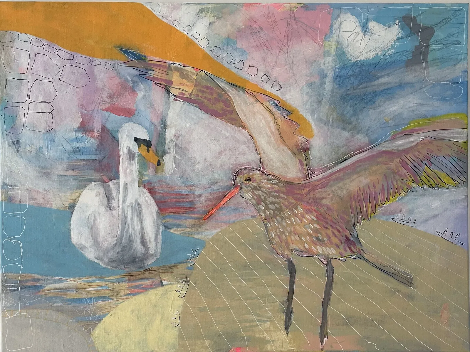 Akrylmålning Front de mer av Anna Rönnblom