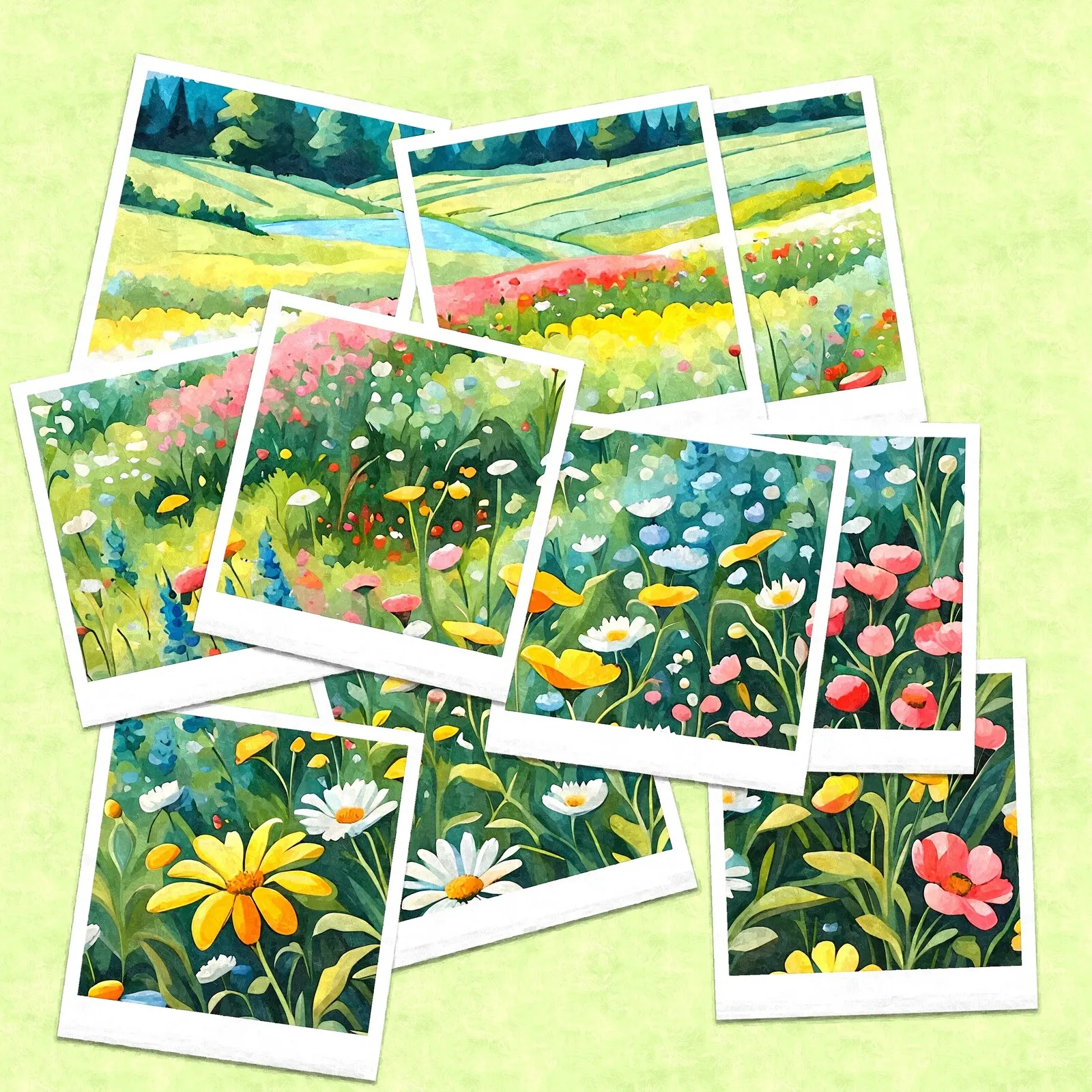 Färgrik blomsterfält II av Harri Ylikomi