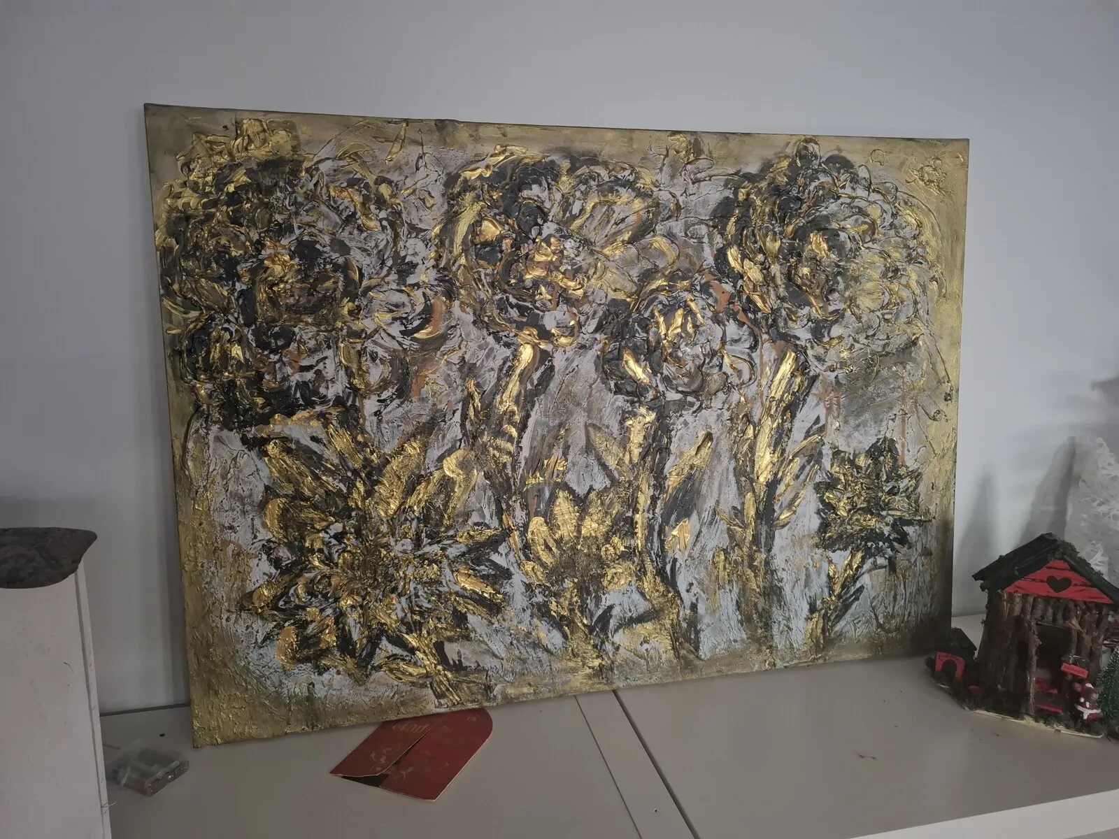 Akrylmålning What is golden flower? av Madelene Hallberg