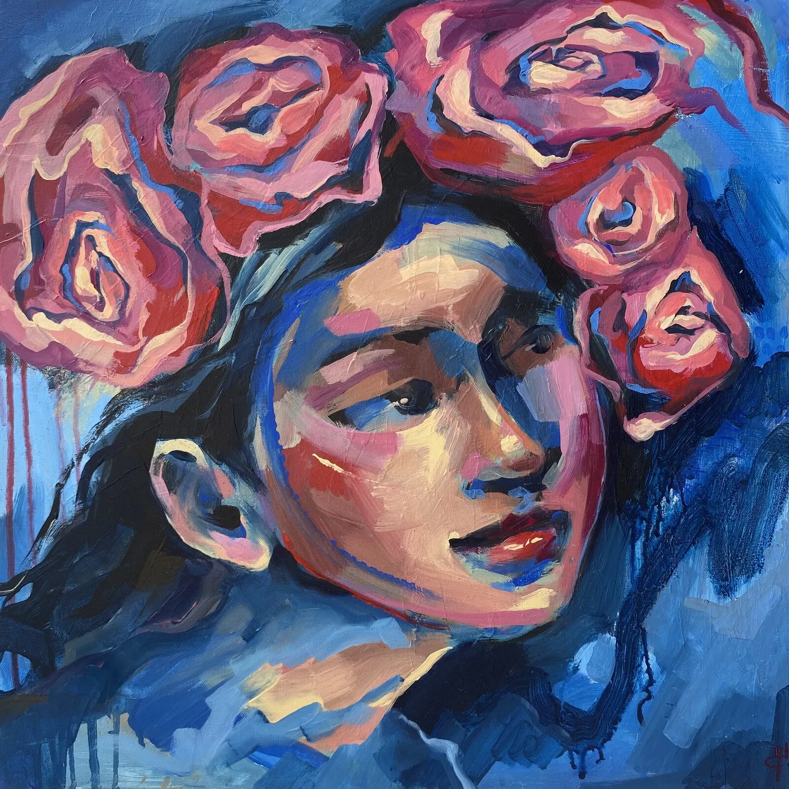 Akrylmålning Blooming av Tetiana Cherniavska