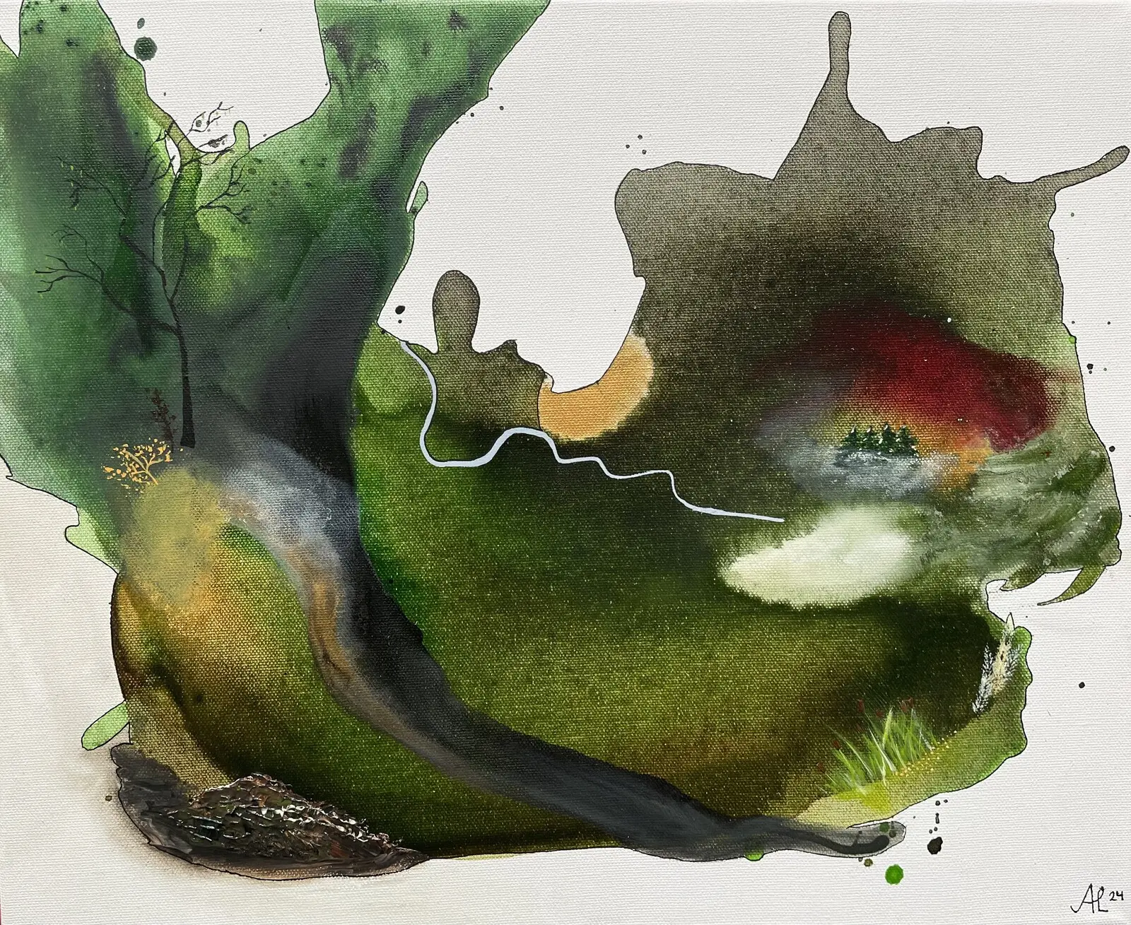 Akrylmålning Into the wild av Amanda Lindskoug