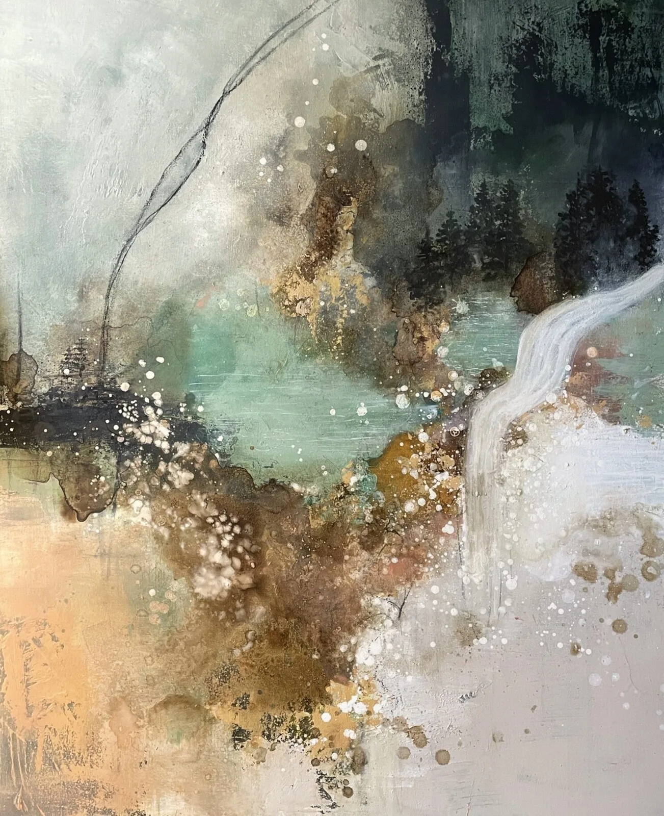 Akrylmålning Enchanted forrest av Malin Bengtsson