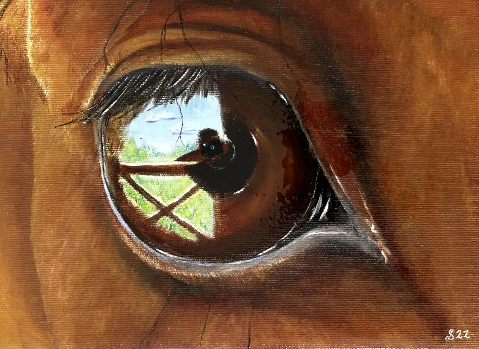 Oljemålning Eye of the beholder av SANDRA DAHLBERG