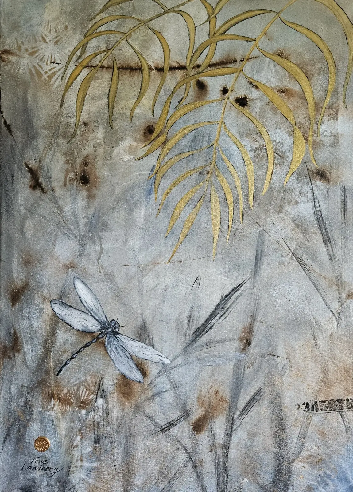 Akrylmålning Trollsländan av Tove Landberg