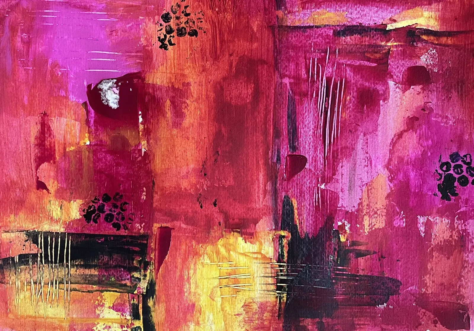 Akrylmålning Red district av Gunilla Tuvin