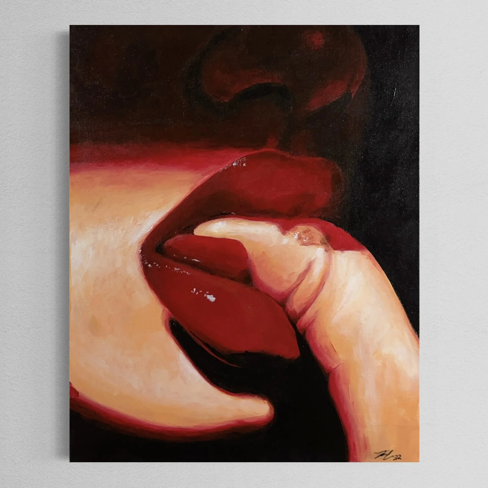 Akrylmålning Red Sensual S01 av Joakim Eriksson