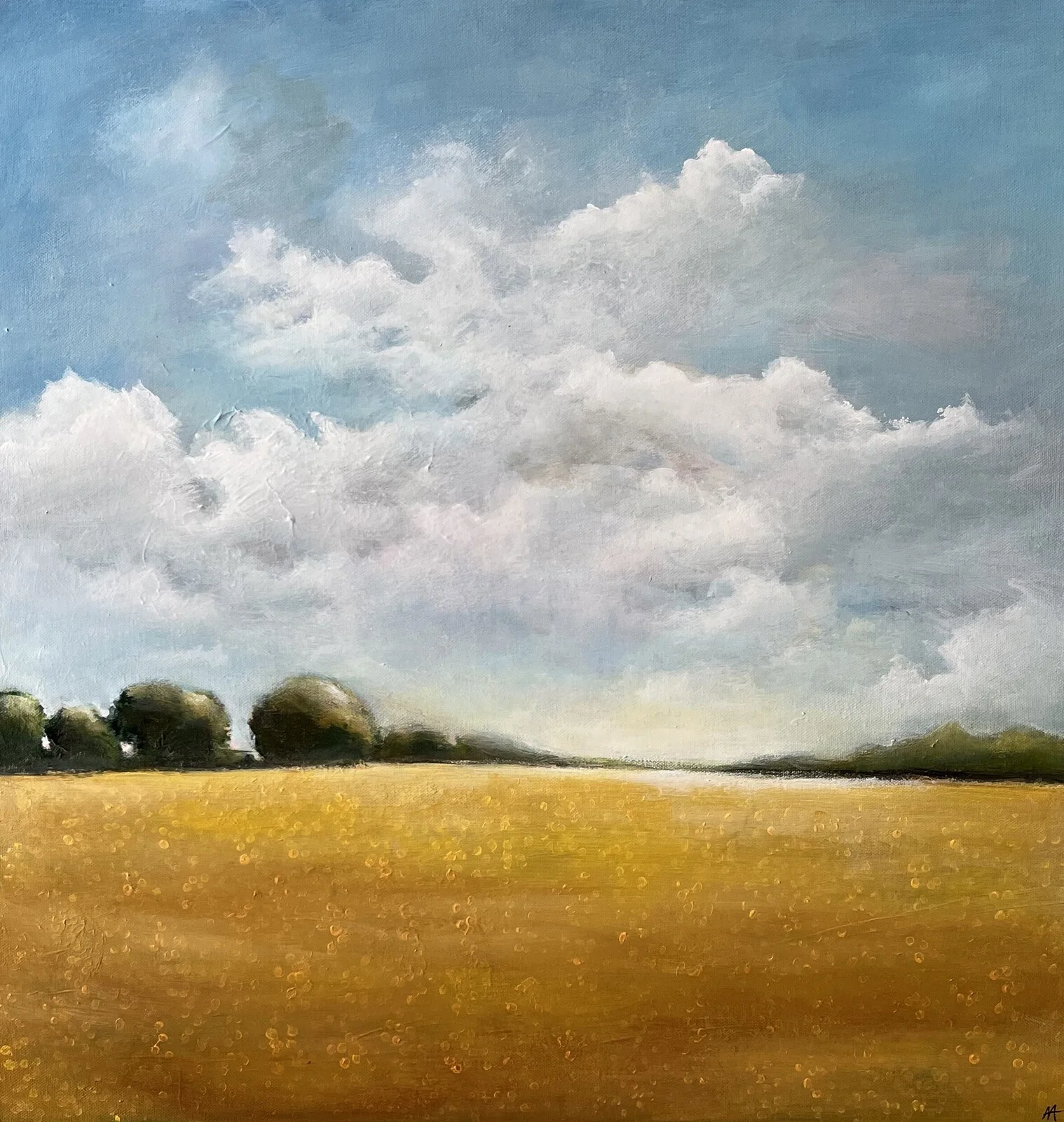 Akrylmålning Gula fält av Agneta Ayoub