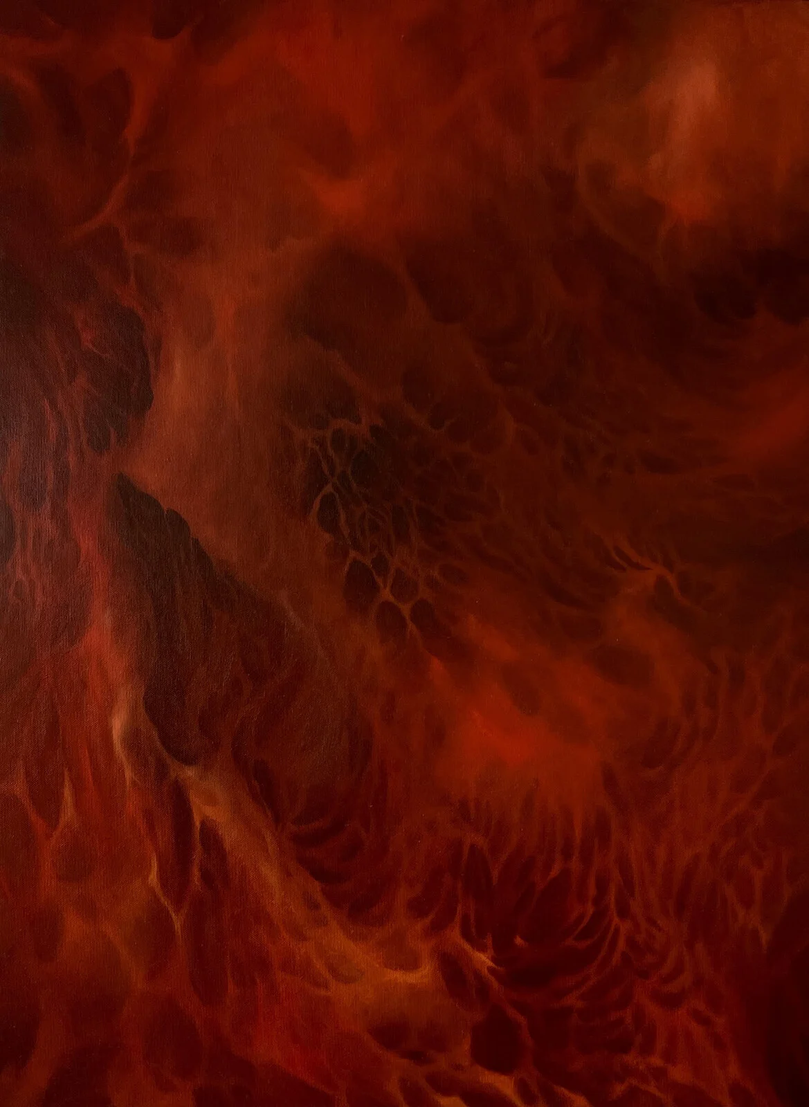 Oljemålning Tuli (Fire), olja på duk, 7500 kr av Sanna Riihimäki
