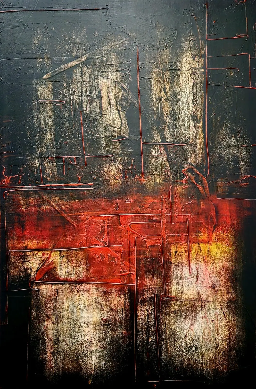 Akrylmålning Abstraction No.5 av Janusz Zieliński