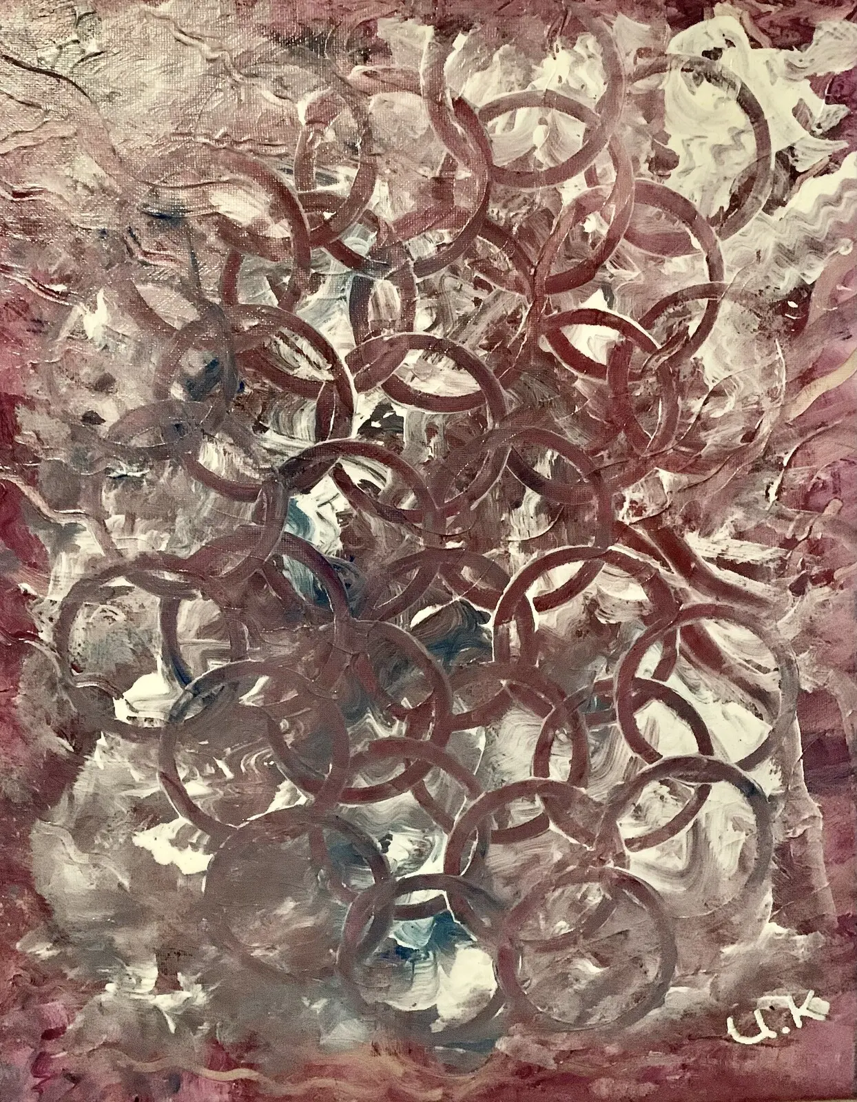 Akrylmålning Fantasibubblor av Ulrika