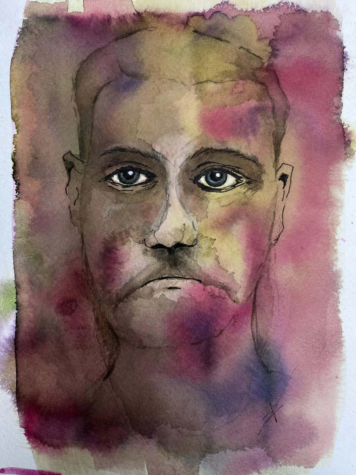 Akvarell Etyd #9 "Dark Man" av Tomas Rundberg