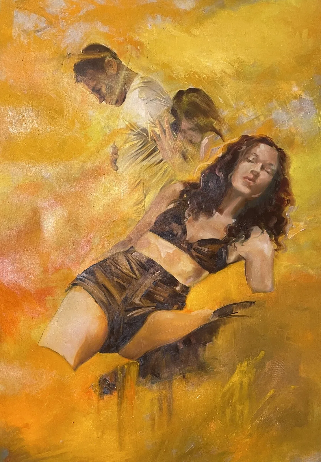 Oljemålning Talk to Me av Karin Hedenvind